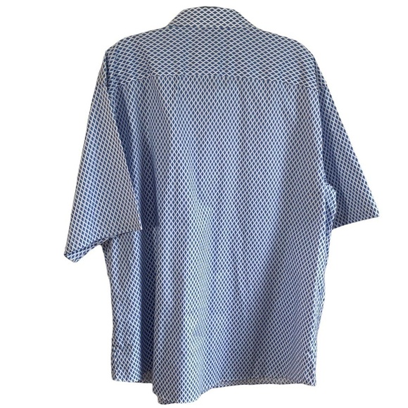 UO Linea Uomo Mens short sleeve‎ casual shirt with geometric pattern - Picture 3 of 3